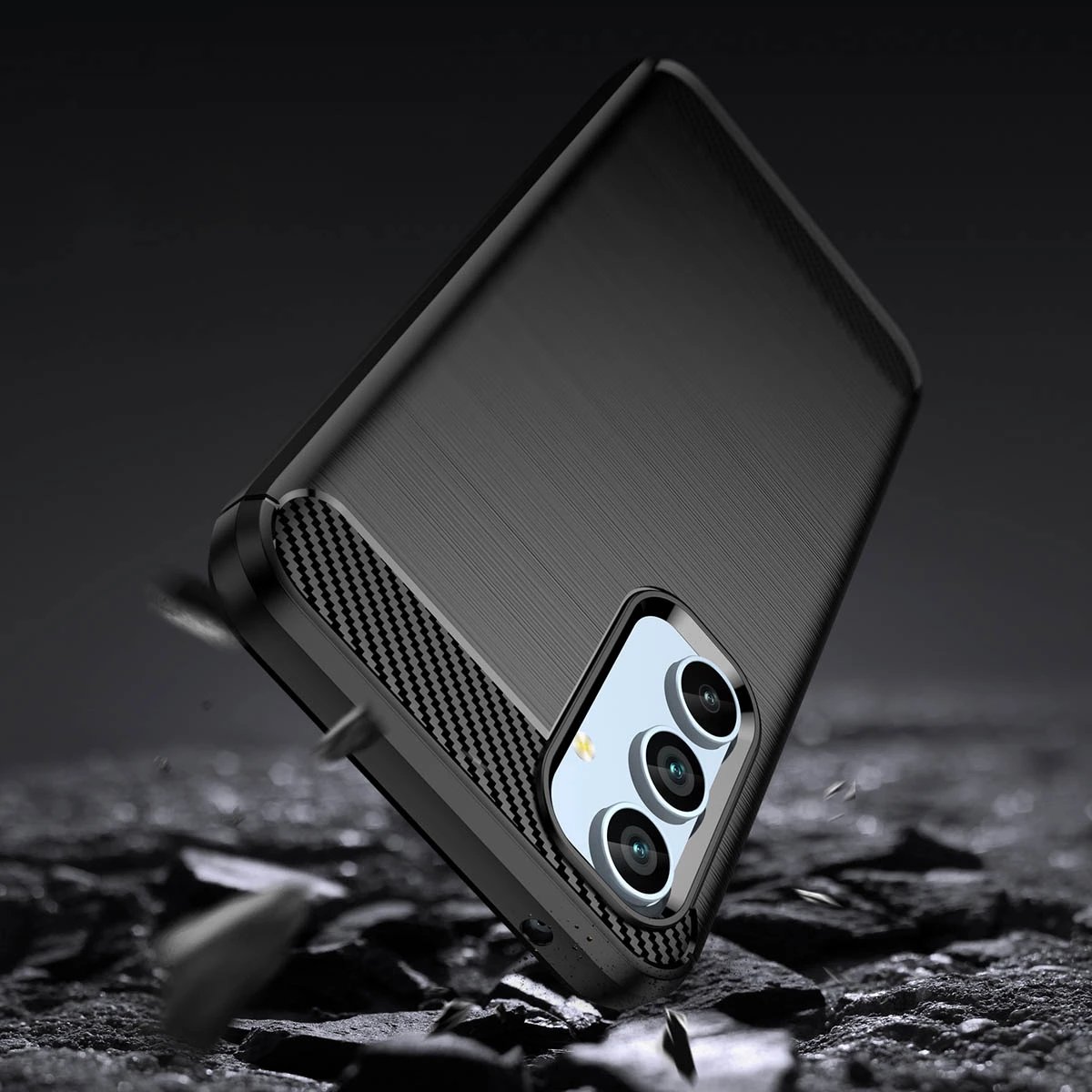 Mbështjellës Hurtel Carbon Case për Samsung Galaxy A54 5G, TPU, i zi