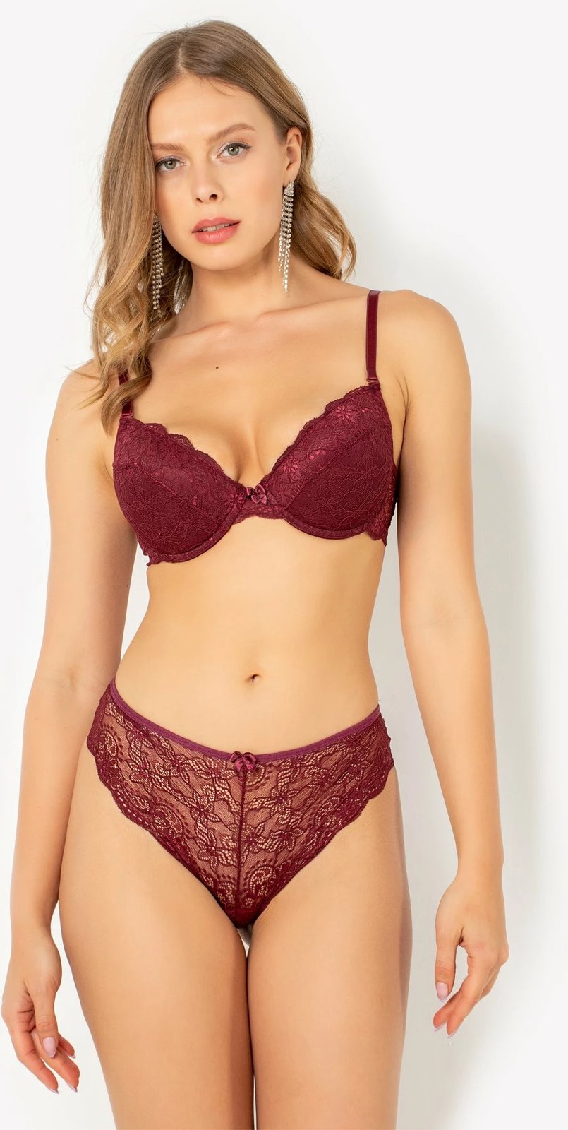 Set reçetash dhe brekësh Jumeon, ngjyrë e kuqe Claret, 148-006885