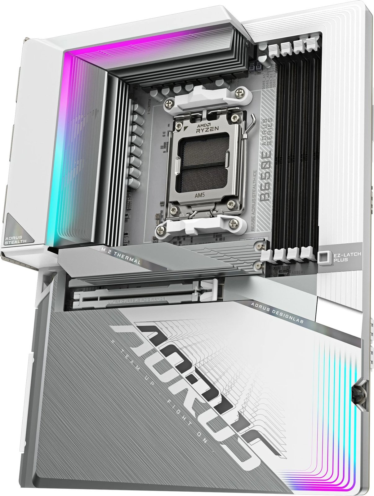 Pllakë amë Gigabyte B650E AORUS STEALTH ICE, AM5, DDR5, ATX, e bardhë