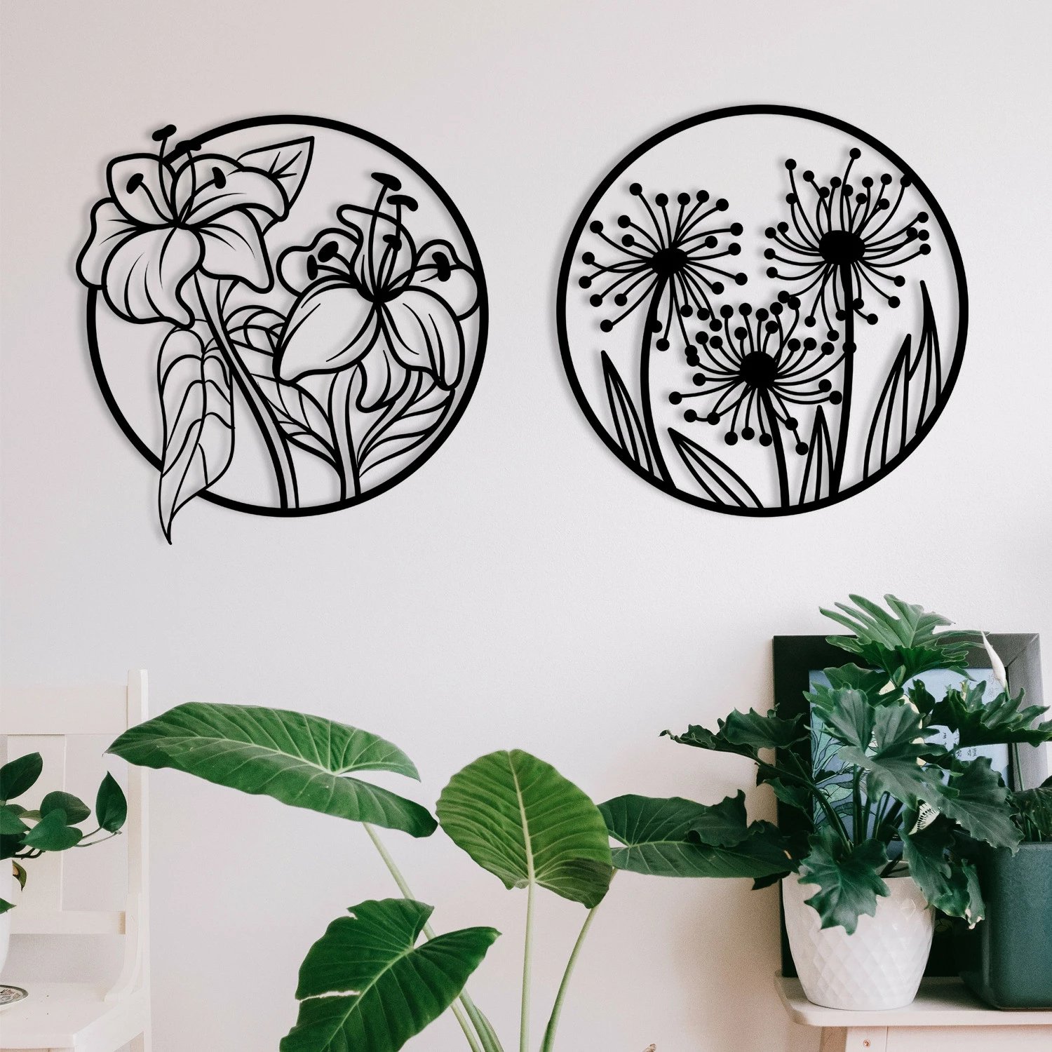 Aksesor dekorativ metalik për mur, Wallity, Mucbir, ngjyrë e zezë, 100x50cm