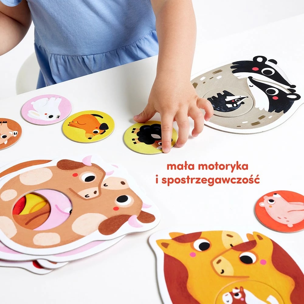 Puzzle edukativ CzuCzu First Puzzle Set - Families, 11 copë, për fëmijë të vegjël, shumëngjyrëshe