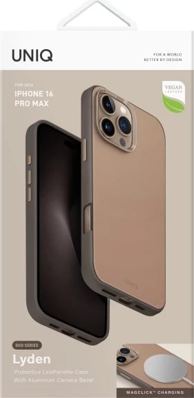 Mbështjellës UNIQ Lyden DS për iPhone 16 Pro Max 6.9", Magclick, kafe-gri/gri flinti