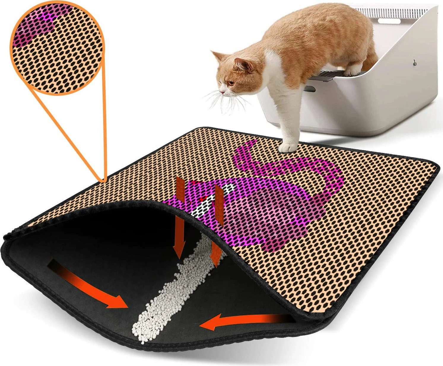 Tapet për rërë mace, shumëngjyrësh, Paws & Whiskers, Nrszn0249