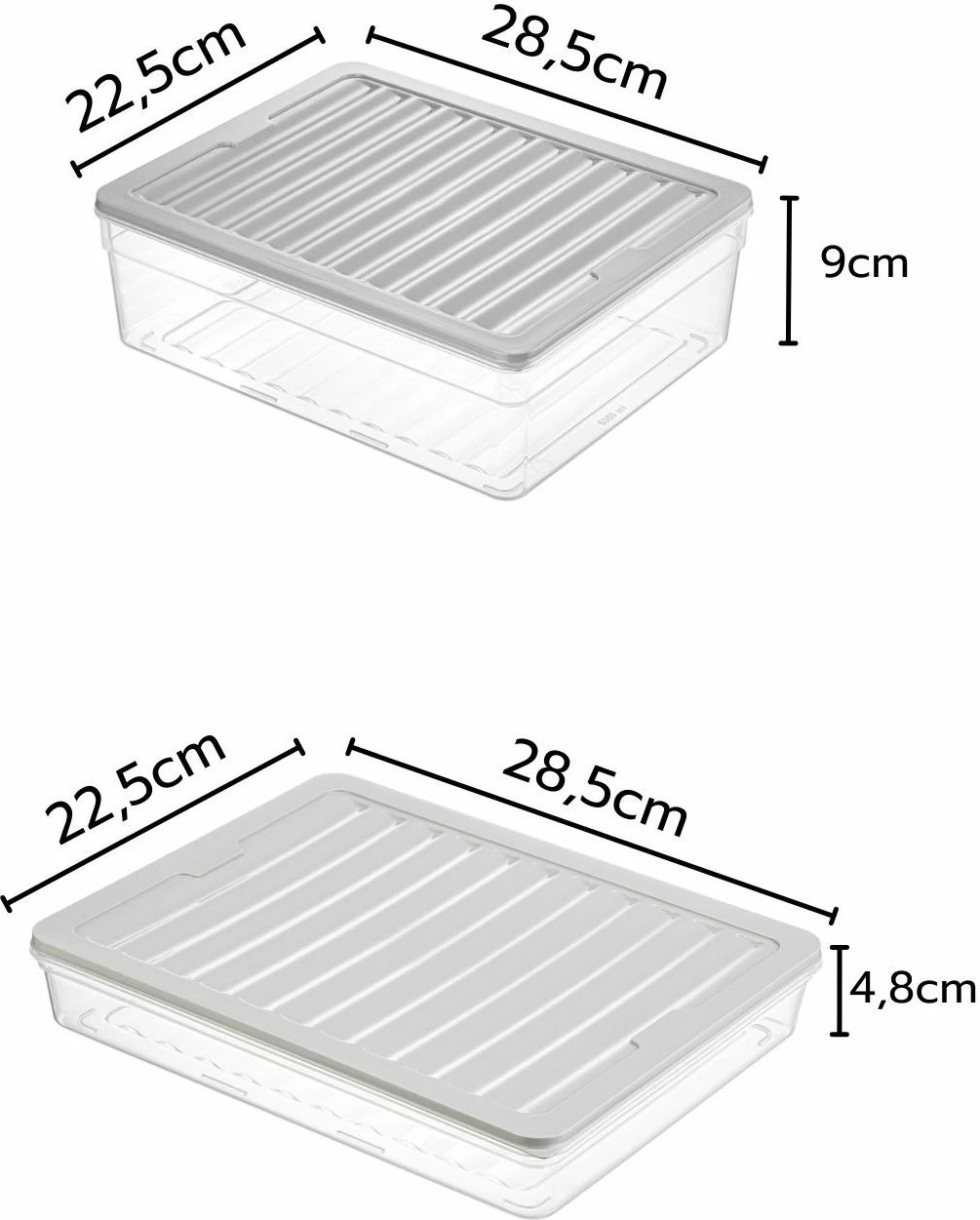 Set kuti për ruajtje (4 copë), ngjyrë gri, MDFRSB-1-4