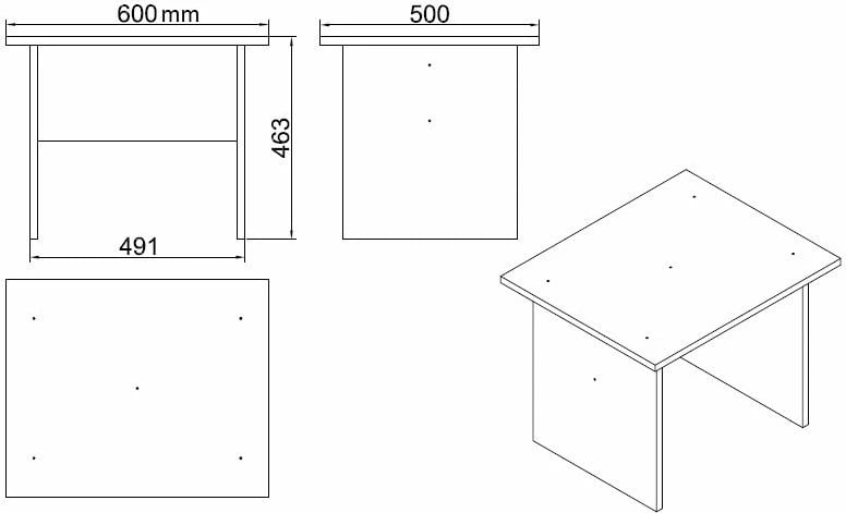 Set mobiljesh për zyre, ngjyrë lisi dhe e zezë, Skye Decor, Vo8-Ob