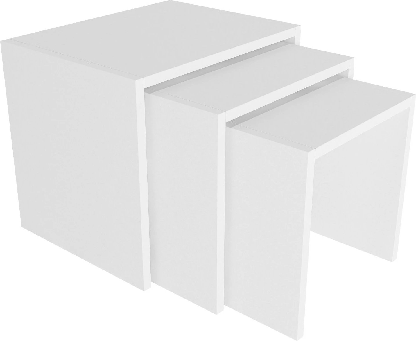 Set tavolinash të mbivendosura (3 copë), Skye Decor, Zariel, e bardhë