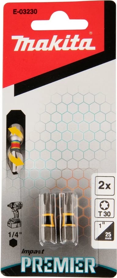 Bit Torx Makita E-03230 T30, 2 copë, 25mm
