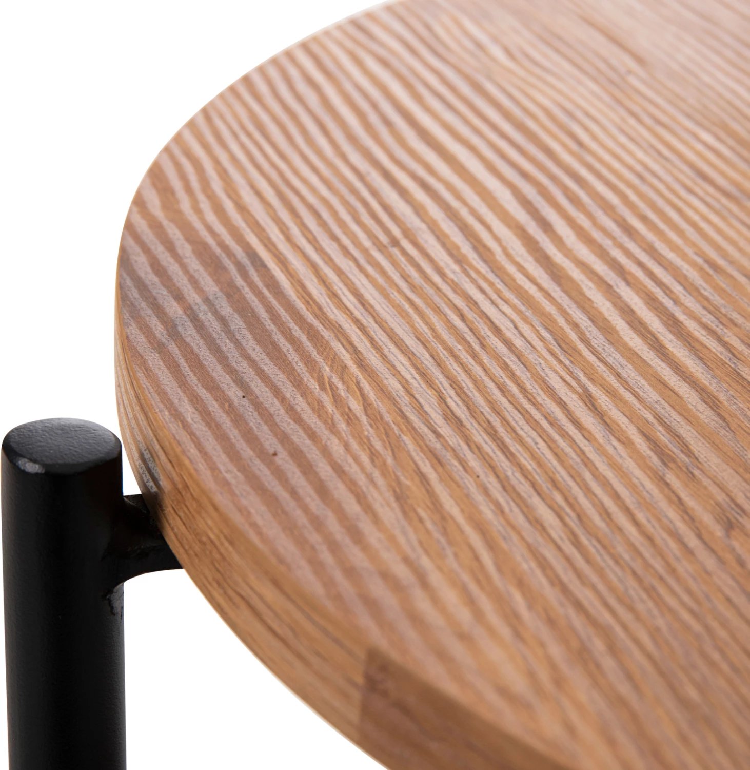 Tavolinë anësore SYLO, FH9618.01, MDF, ngjyrë natyrale, kornizë metalike e zezë, Φ44x66H cm