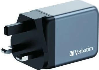 Karikues muri Verbatim GNC-65 32201, 65W, 2x USB-C PD, 1x USB-A QC, me adapter EU/UK, Gri