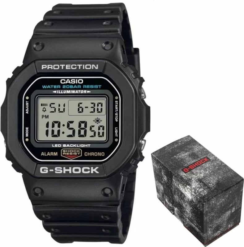 Orë dore për meshkuj Casio G-Shock, e zezë