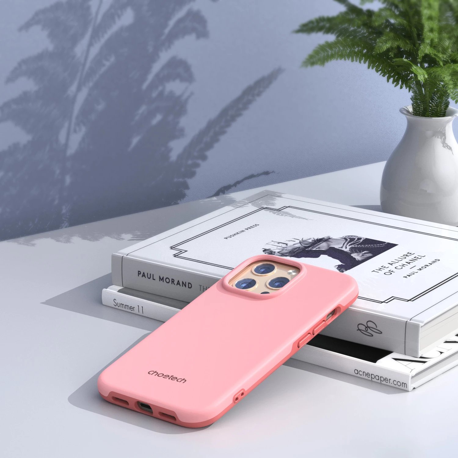Mbështjellës Choetech PC0113-MFM-PK për iPhone 13 Pro, Made For MagSafe, rozë
