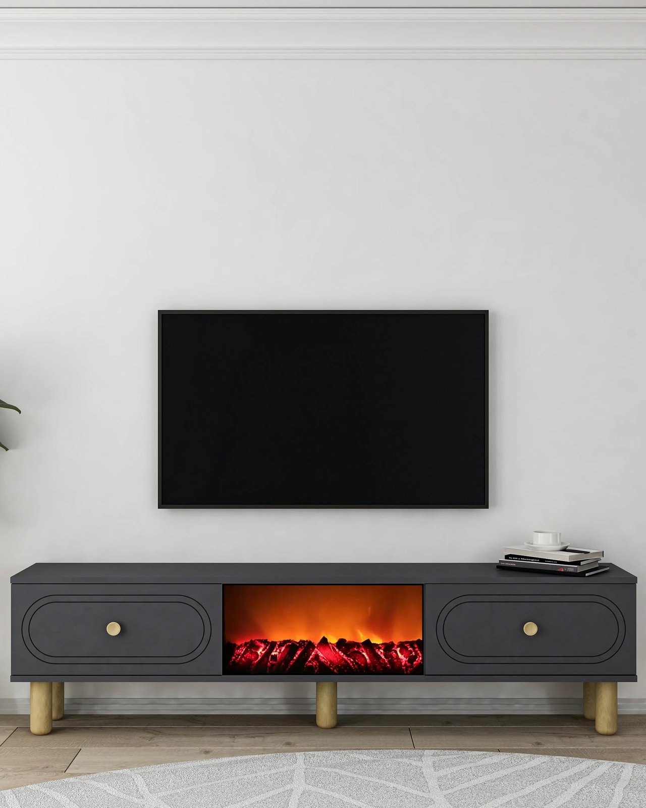 Komodë TV Skye Decor, oxhak Polen Bohem, antracit