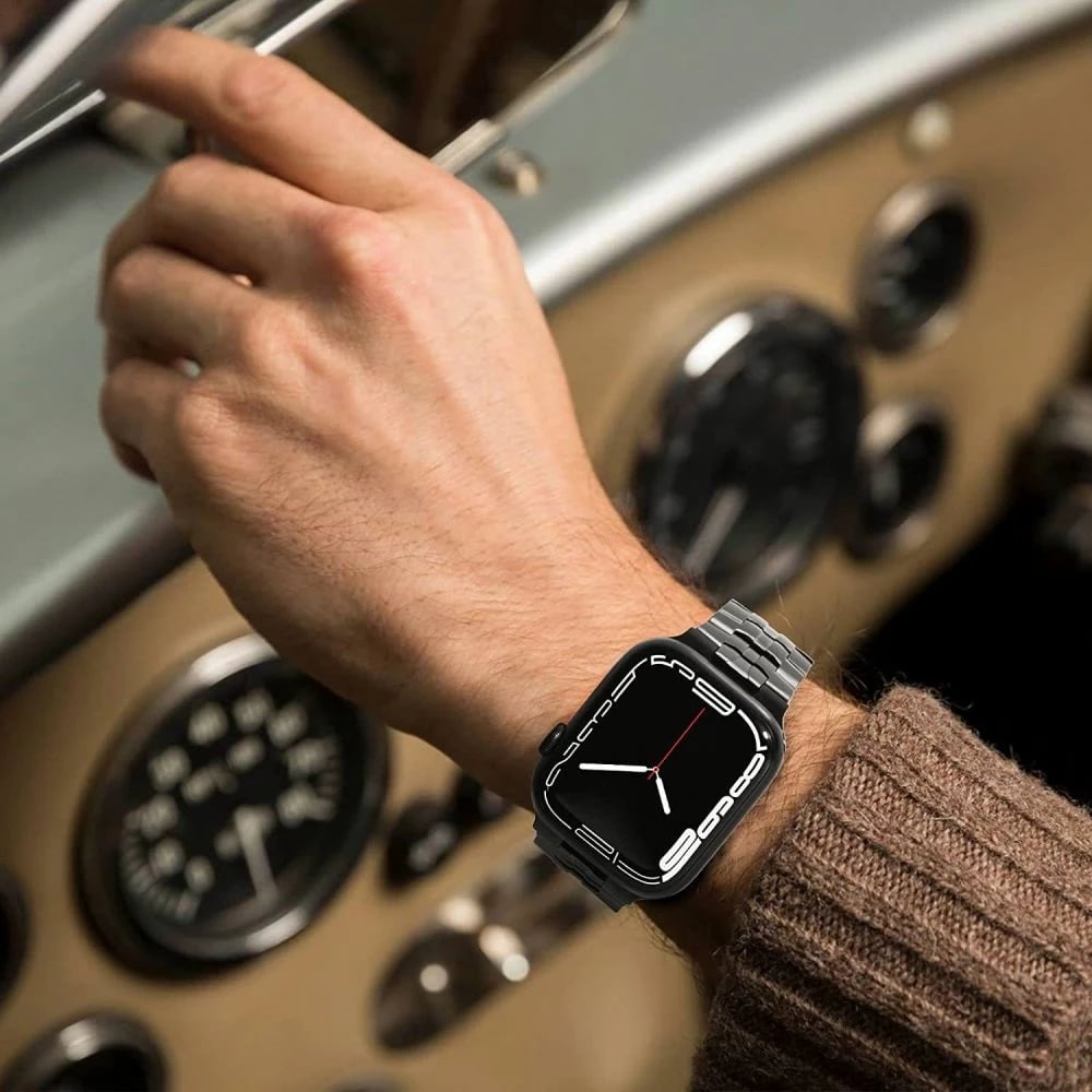 Rrip çeliku Tech-Protect Stainless Line për Apple Watch 4/5/6/7/8/9/SE/Ultra 1/2 (42/44/45/49 mm), Titanium Orange