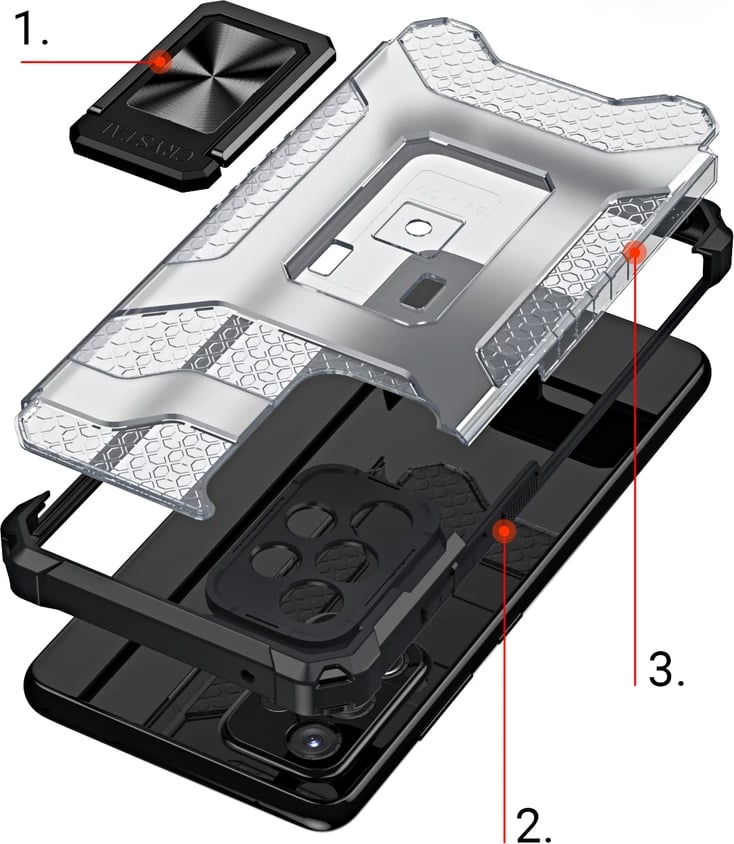 Mbështjellës Hurtel Crystal Ring Case për Samsung Galaxy A72 4G, me mbajtëse, Blu