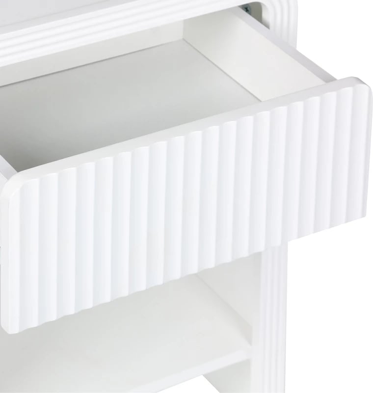 Komodinë Zeplen MDF ngjyrë e bardhë 40x30x53cm