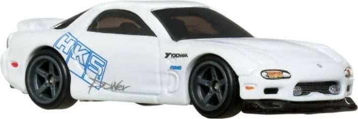 Makina lodër Hot Wheels Mazda RX-7 FD, Fast & Furious, 1:64, e bardhë