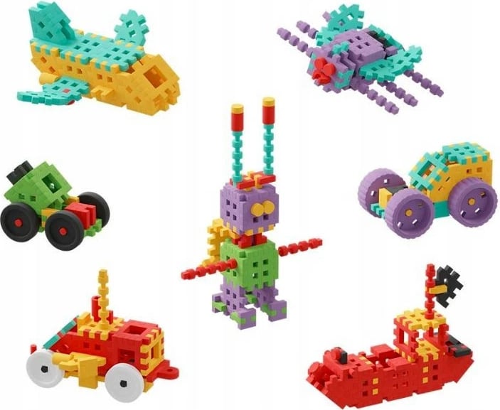 Set blloqe ndërtimi Marioinex Mini Waffle Master Constructor 200 copë, shumëngjyrëshe