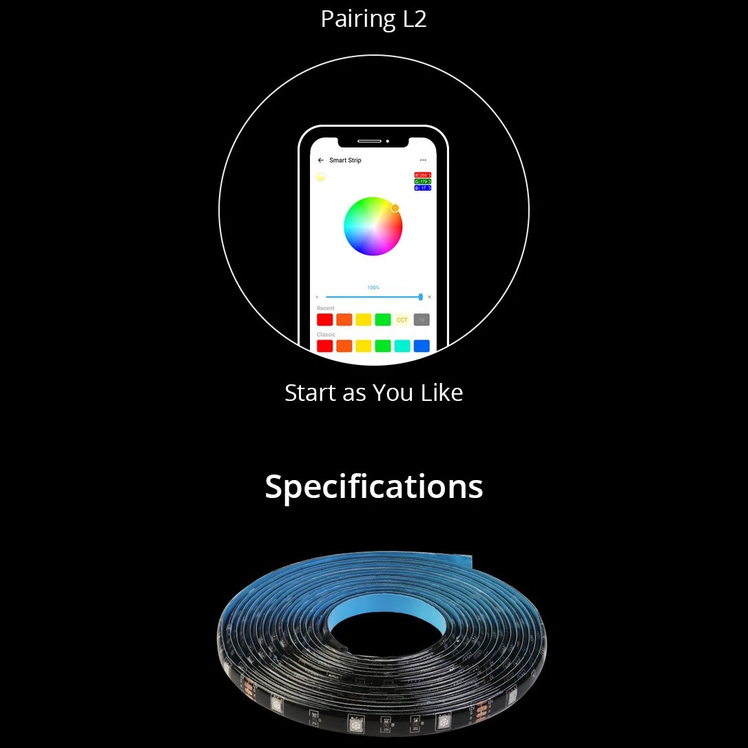 Shirit LED inteligjent Sonoff L2-5M, 5m, RGB, Wi-Fi, me telekomandë, i papërshkueshëm nga uji, set Shirit LED inteligjent Sonoff L2-5M, 5m, RGB, Wi-Fi, me telekomandë, i papërshkueshëm nga uji, set