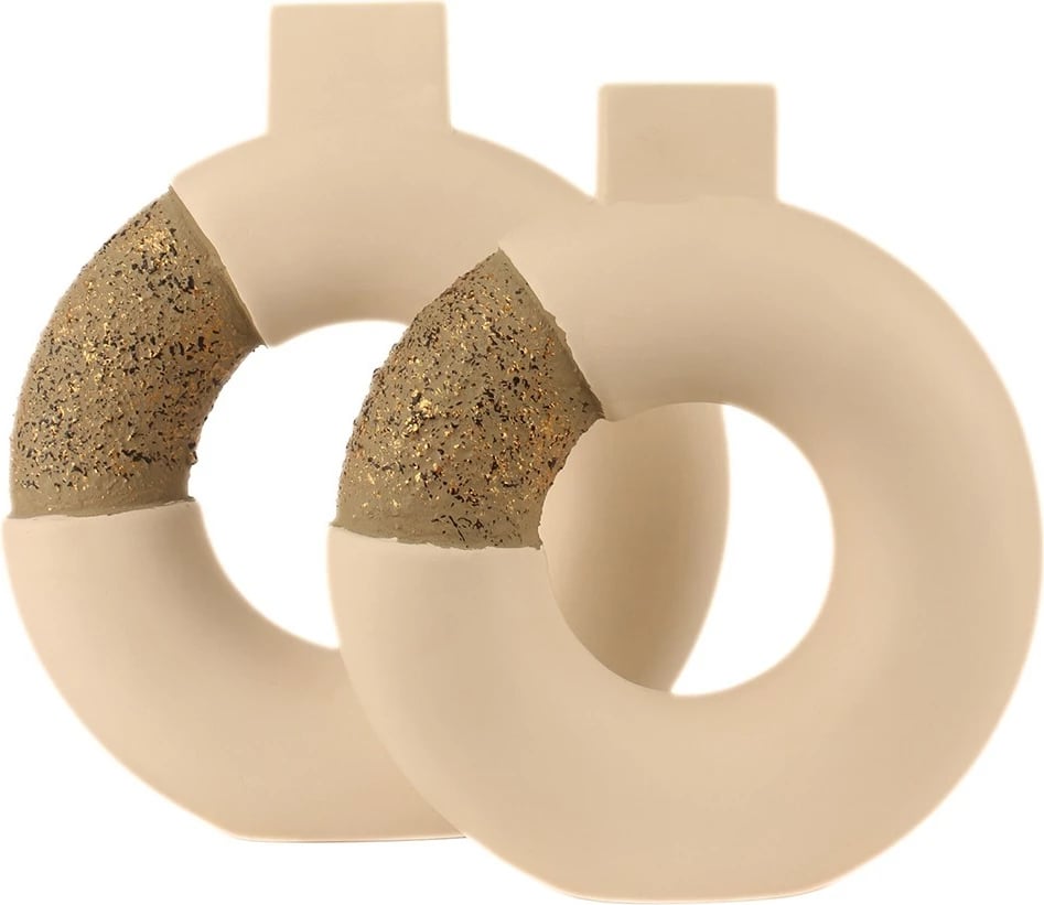 Set dekorativ me dy vazo, ngjyrë ecru, Evila Originals, BK010