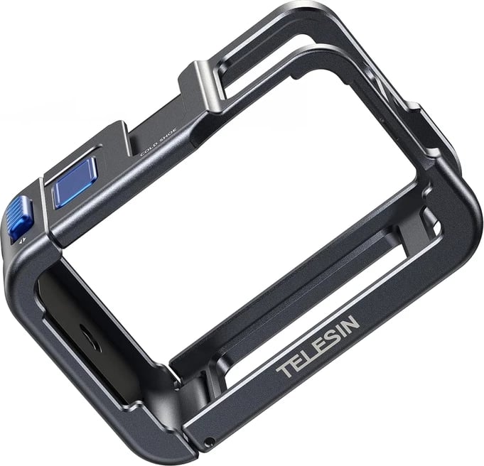 Kasë metalike për kamerë aksioni, Telesin, S6-FMS-13BK-TDJ, për DJI Osmo Action 5/4/3, alumin 54 g, e zezë