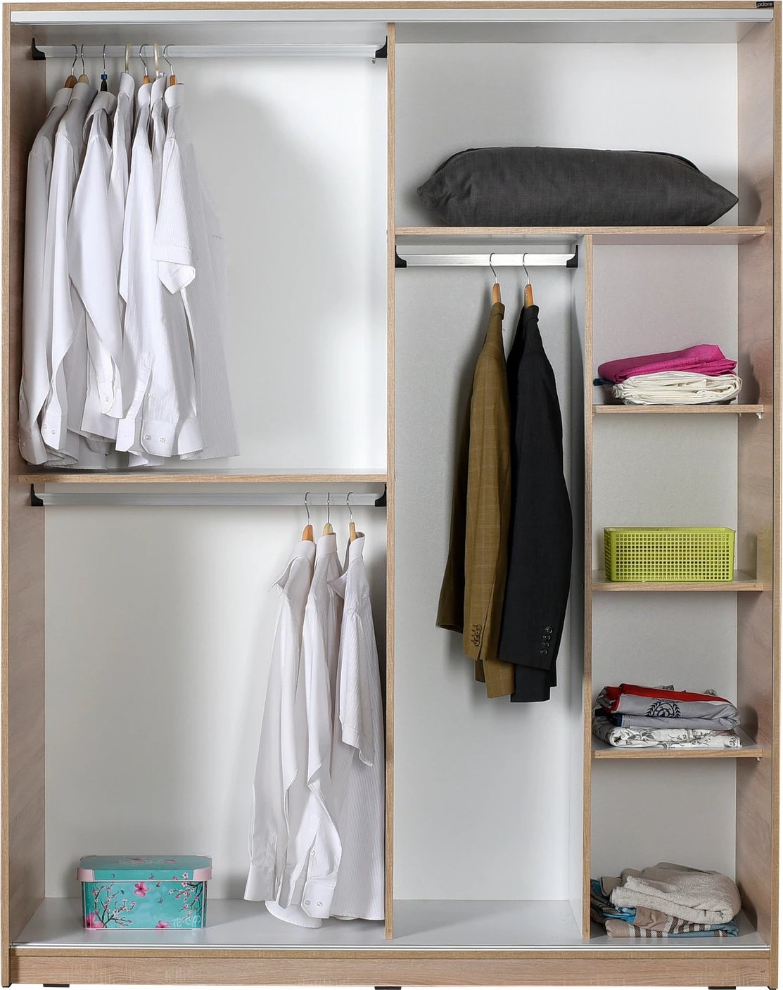 Dollap Hanah Home, SWD-716-SS-3, ngjyrë sonomo, me derë pasqyre, 160x207x60cm