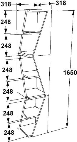 Raft librash Skye Decor, shigjetë, ngjyrë arre dhe e bardhë