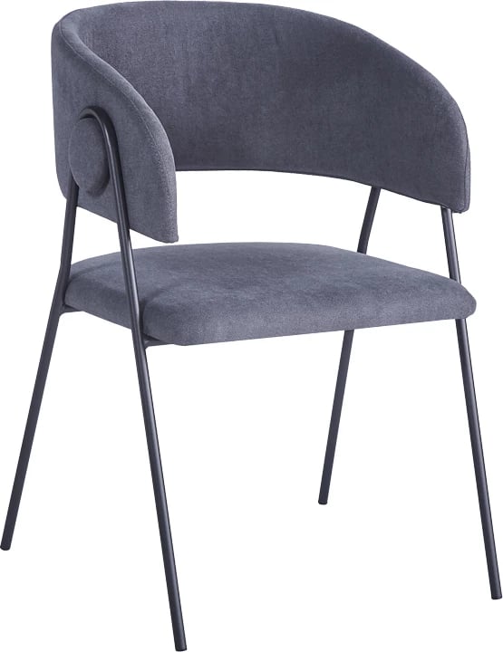 Set 4 karriga Rachele I, material poliestër, këmbë metalike të zeza, ngjyrë antracit, 52x65x79cm