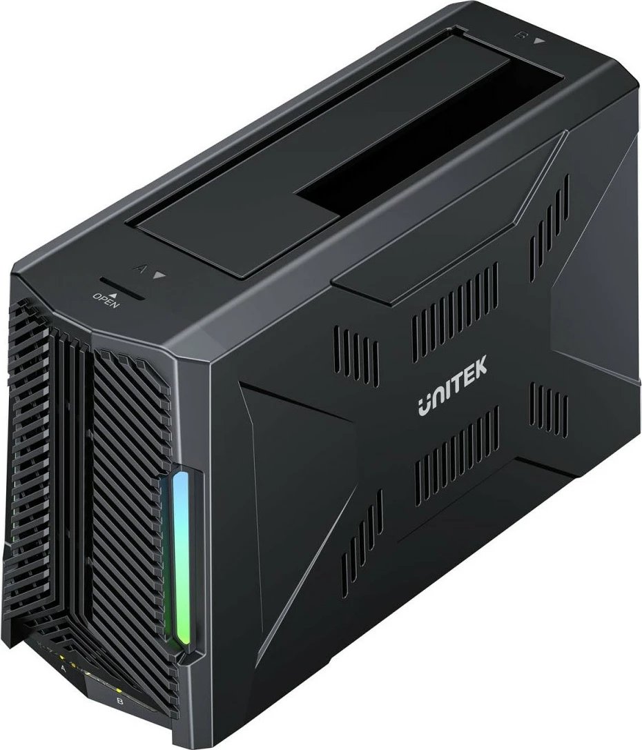 Kasë dokimi Unitek S1243BGY01-EU për 4x M.2 SSD, USB 4, e zezë