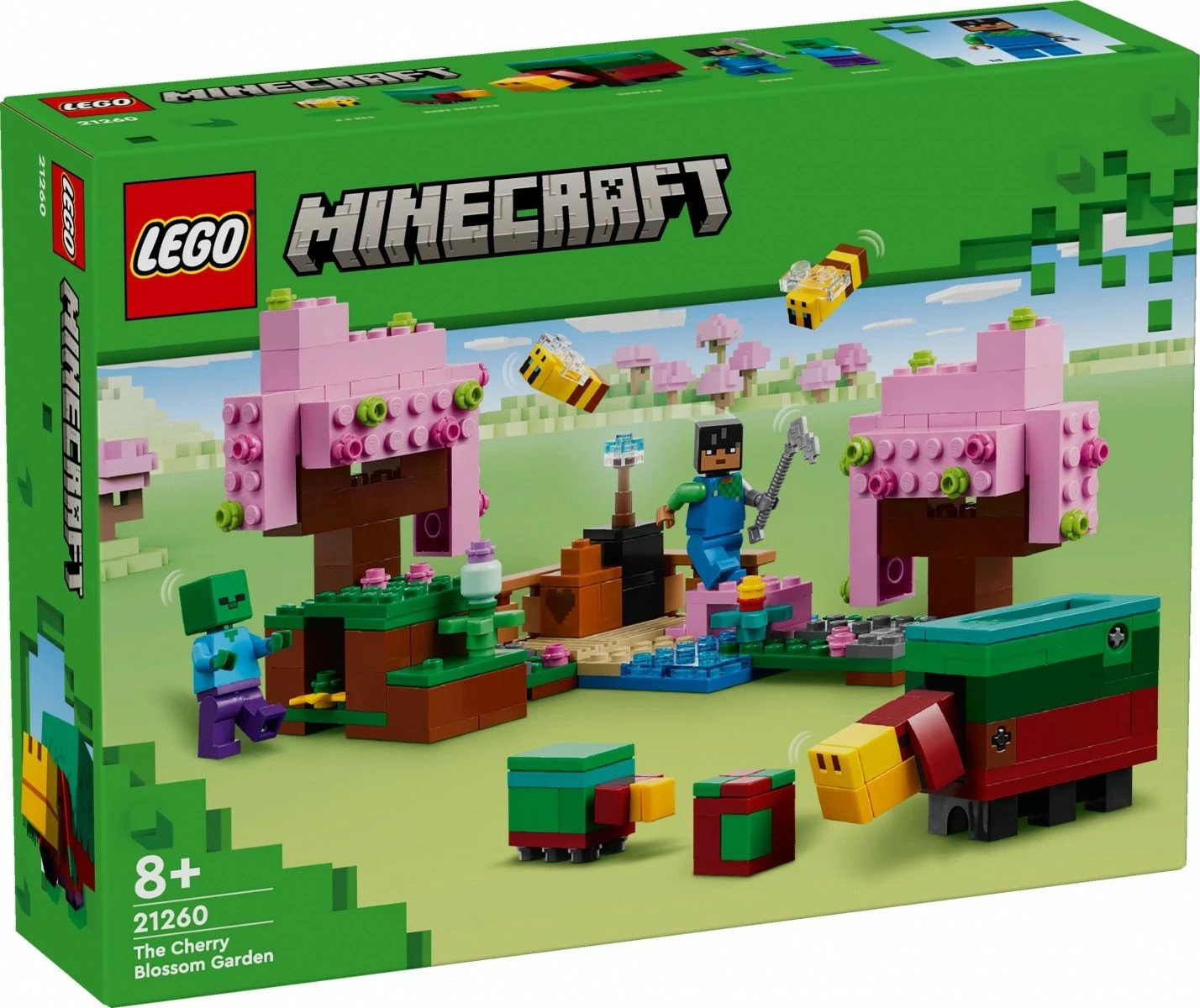 Set LEGO Minecraft Cherry Blossom Garden 21260, 304 pjesë, plastikë, për fëmijë 8+
