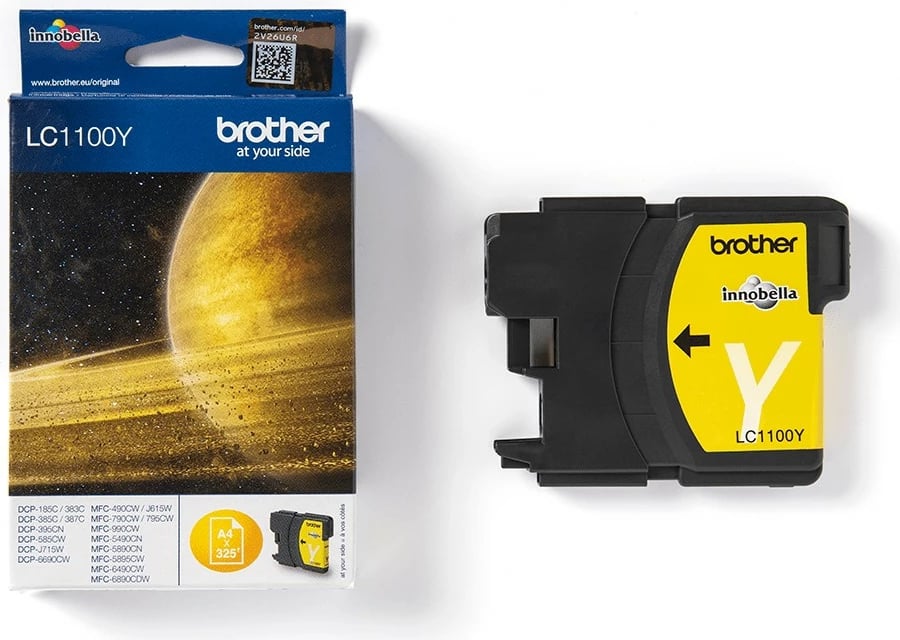 Kasetë bojë Brother LC1100Y, 325 faqe, e verdhë