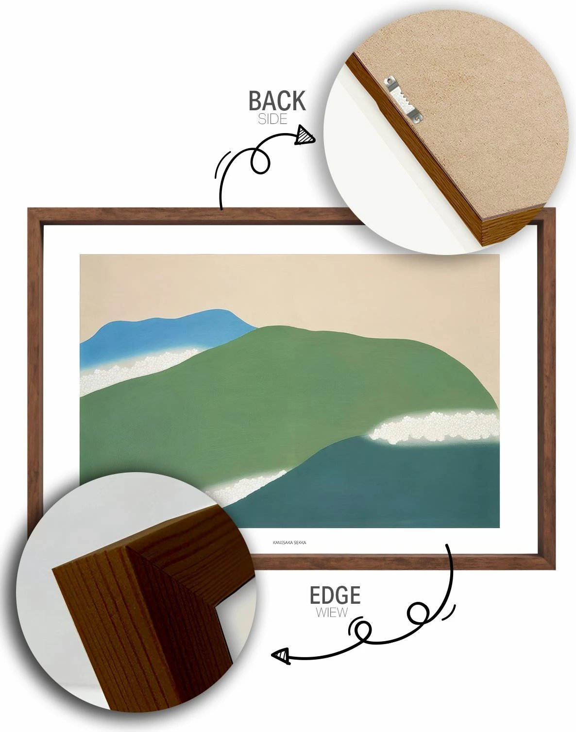 Pikturë dekorative me kornizë, Wallity, Lmnmdlkahve10, shumëngjyrëshe, 33x48cm