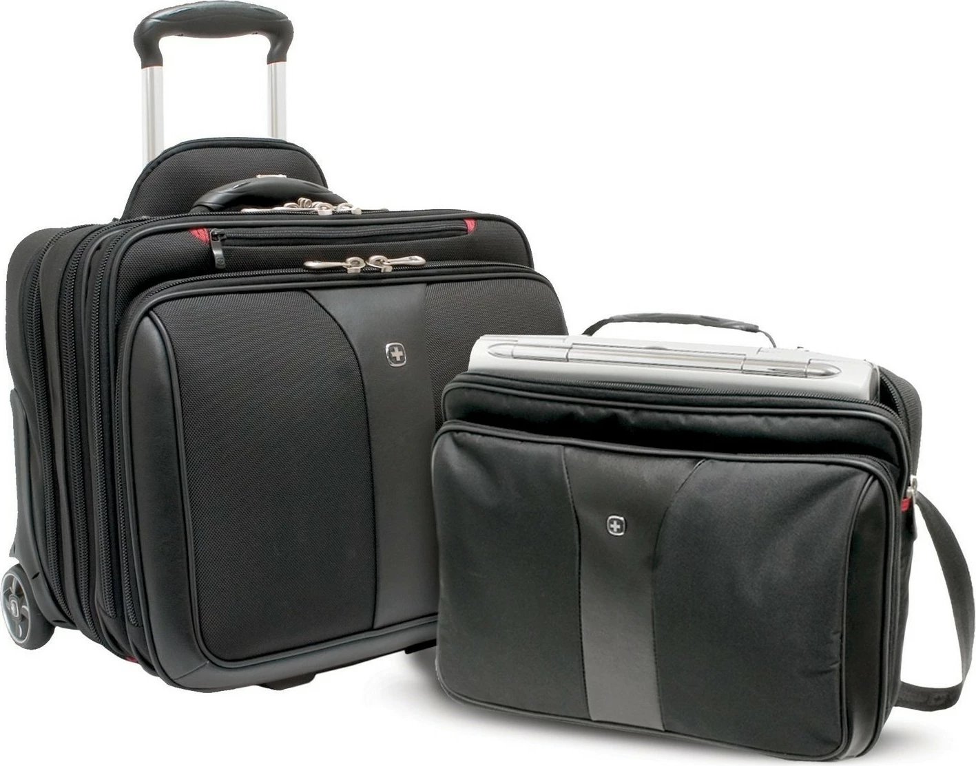 Set biznesi 2 pjesësh Wenger Patriot, trolley 17 inç me çantë notebook 15.4 inç, e zezë