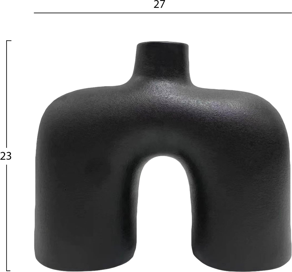 Dekor tavoline prej qeramike, ngjyrë e zezë mat, ISIL FH4600.02, 27x9x23 cm