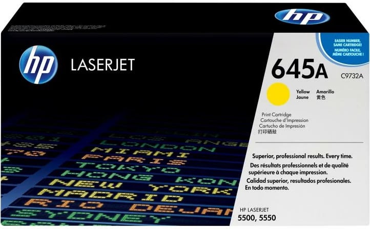 Toner HP 645A C9732A rendiment 9,750–23,700 faqe, e verdhë