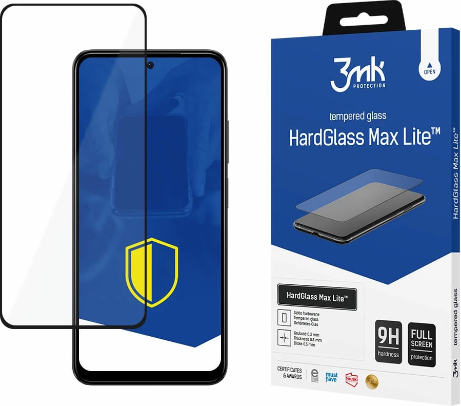 Xham mbrojtës 3mk HardGlass Max Lite për Xiaomi Redmi Note 12s, i zi