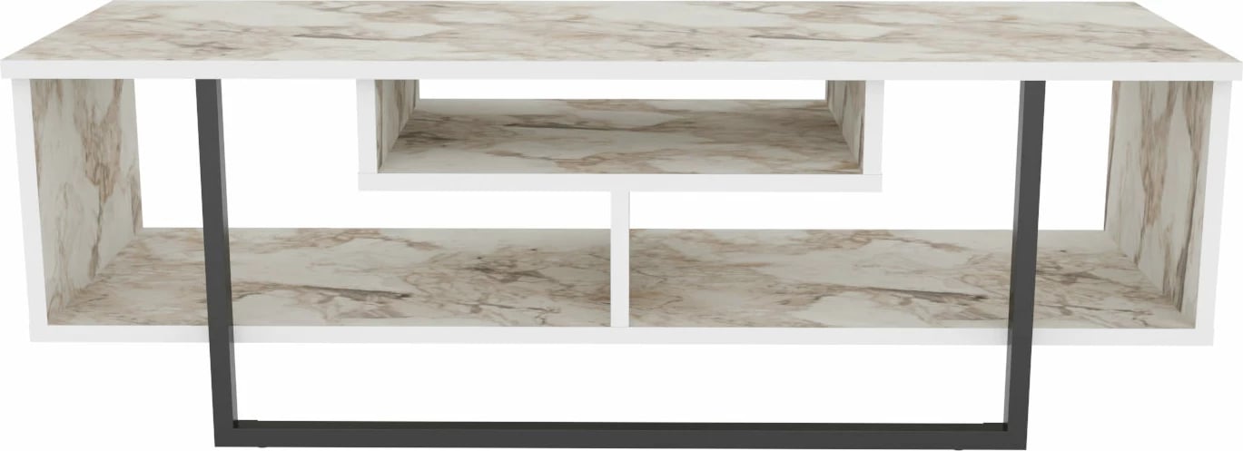 Komodinë TV Skye Decor, Asal 120, e zezë dhe e bardhë