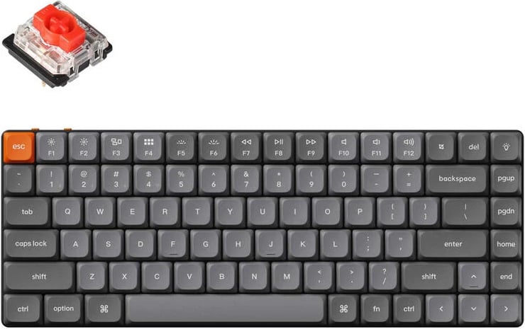 Tastierë mekanike wireless Keychron K3 Max RGB, low profile, Red Switch, e zezë
