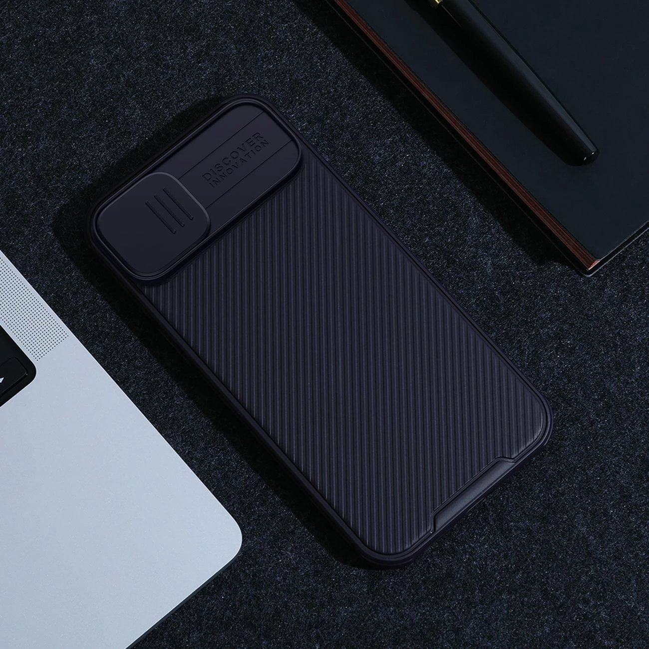 Mbështjellës Nillkin CamShield Pro për iPhone 14 Plus, me kapak kamere, Kaltër