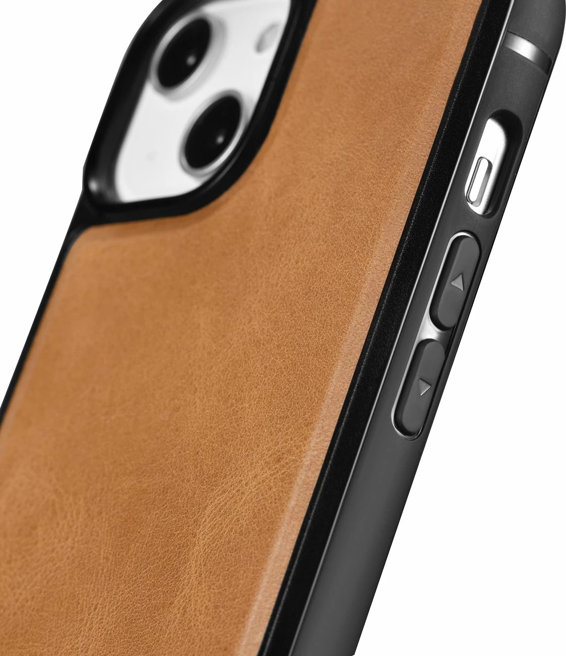 Mbështjellës iCarer për iPhone 14 Plus, lëkurë natyrale, kafe