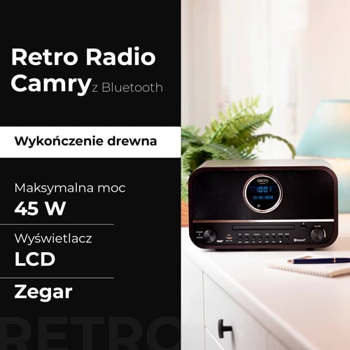 Radio retro, Adler, CR 1182, DAB+ FM CD Bluetooth USB AUX 2x15W stereo, kafe