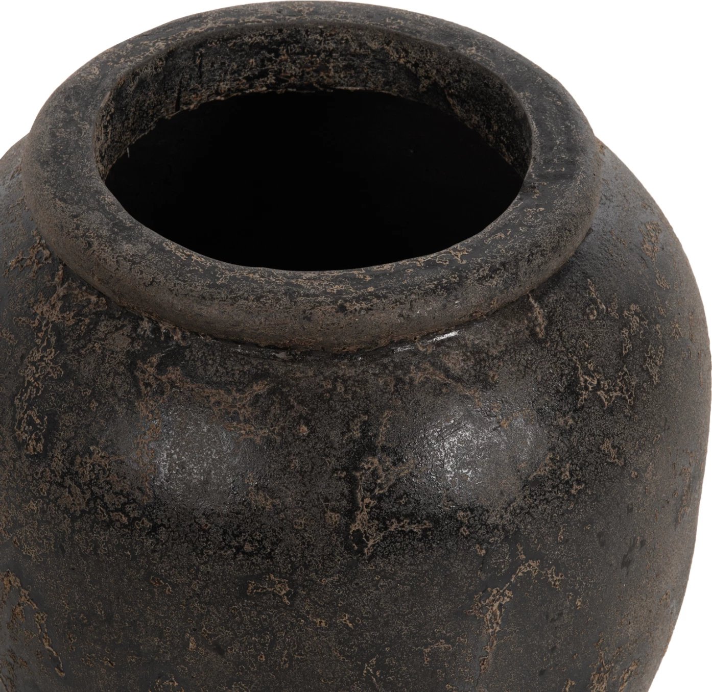 Vazo dekorative për dysheme SPARTA FH7928 terrakota, ngjyrë e zezë, Φ44x49H cm