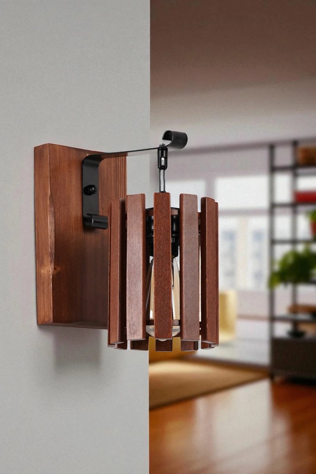 Llambë muri Opviq, ngjyrë arre dhe e zezë, 9080-1