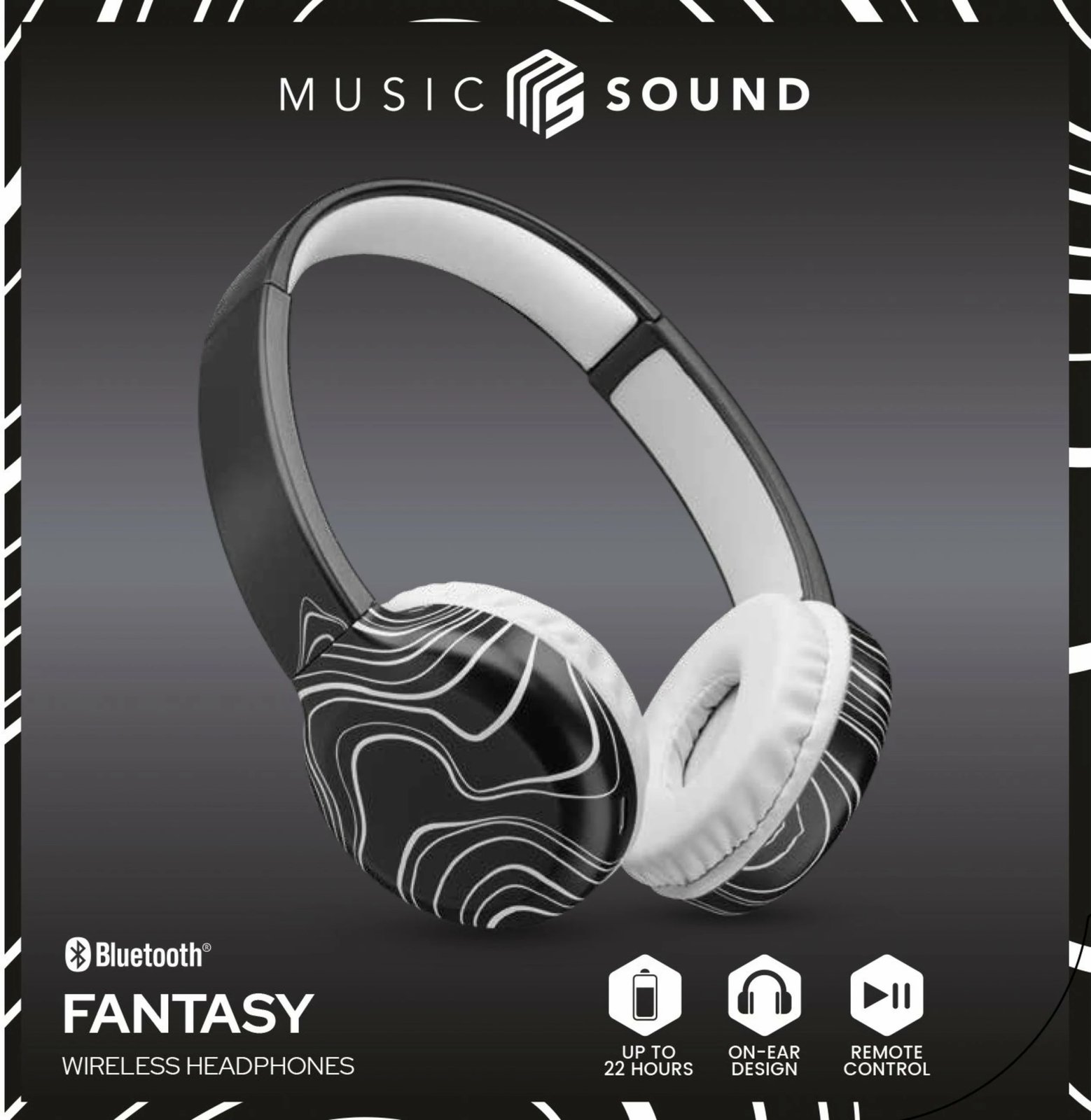Kufje Bluetooth Cellularline Music & Sound Fantasy Wave, wireless, mikrofon, e zezë