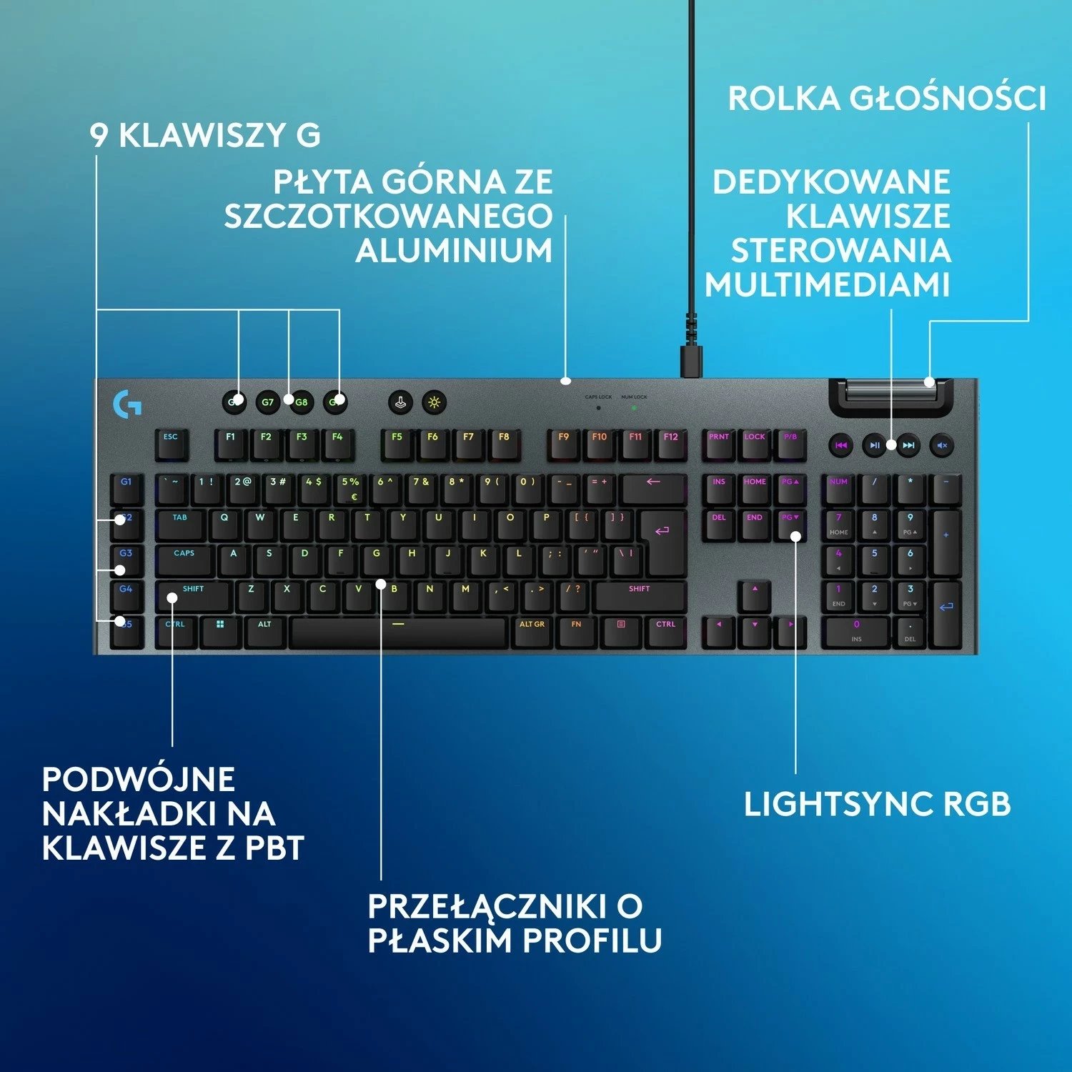 Tastierë Logitech G915 X Tactile, RGB, e zezë
