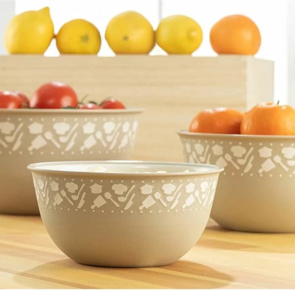 Set enësh përziers dhe kullues Hermia, PZR-021, krem, 5 copë