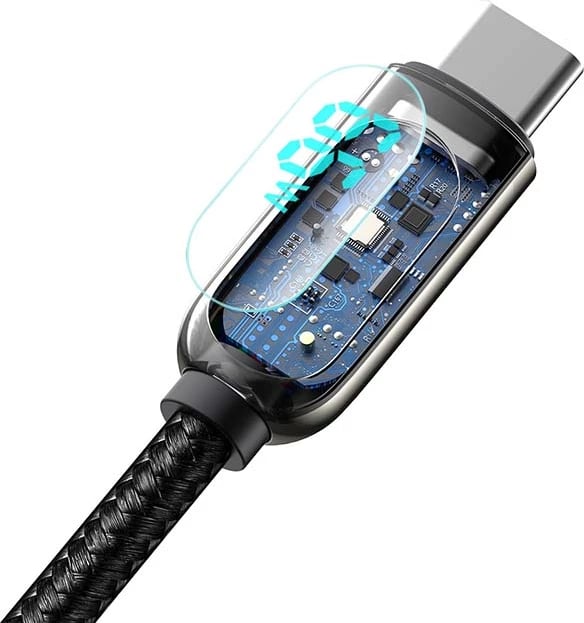 Kabllo Baseus Display, USB në USB-C, 66W, 2m, e zezë