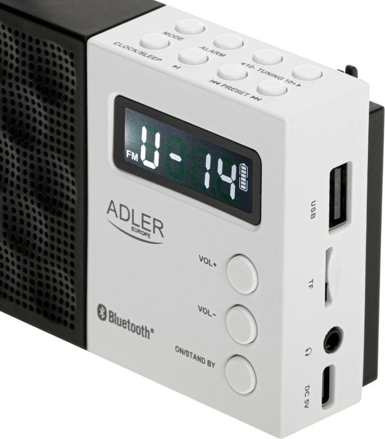 Radio digjitale Adler AD1908 me Bluetooth, USB/SD, e zezë/bardhë Radio digjitale Adler AD1908 me Bluetooth, USB/SD, e zezë/bardhë