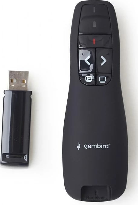 Telekomandë wireless Gembird WP-L-12 për ekran projekti, me USB, e zezë