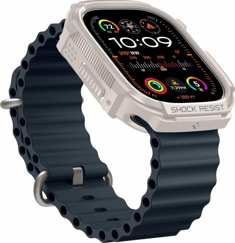 Mbështjellës Spigen Rugged Armor për Apple Watch Ultra 1/2 49mm, Bezhe