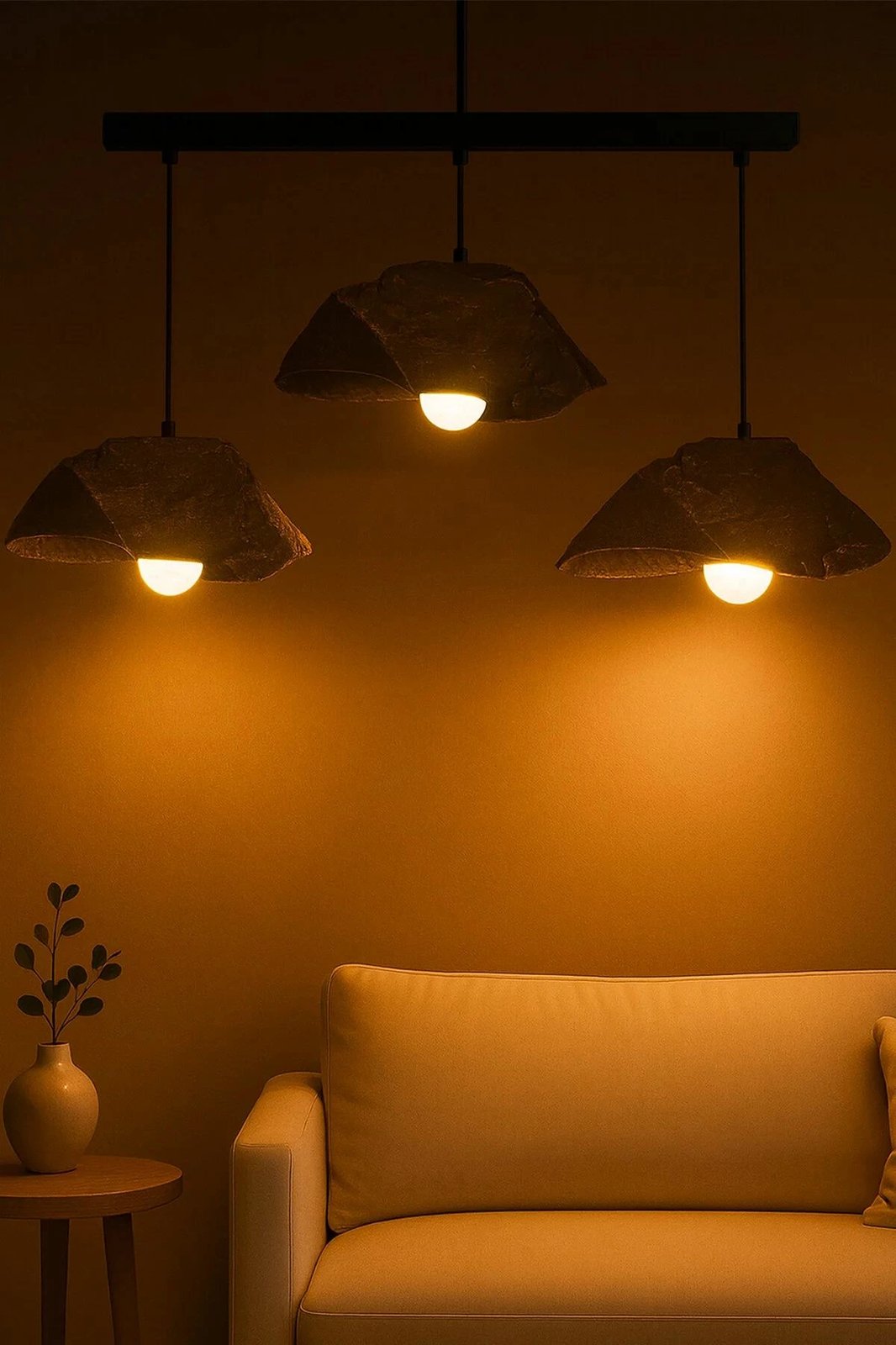 Llambë tavani Opviq, BK190, trup metalik, kapak beton karboni, ngjyrë e zezë dhe kafe